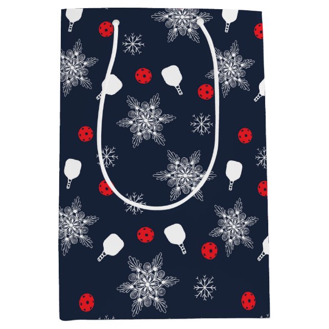 Elegant navy blue 💙 pickleball Christmas Medium Gift Bag (Front)