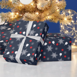 Elegant navy blue 💙 pickleball Christmas Wrapping Paper