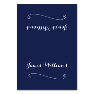 Elegant Navy Blue Place Setting Cards