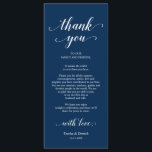 Elegant Navy Blue, Place Setting Thank You Card<br><div class="desc">This is the Modern beautiful Elegant, in Navy Blue font, Place Setting Thank You Cards. Share the love and show your appreciation to your guests, when they sit down at their seat and read this personalised charming thank you place setting card. It's a wonderful way to kick off your special...</div>
