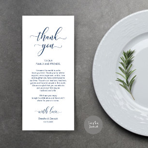 Elegant Navy Blue, Place Setting Thank You Card
