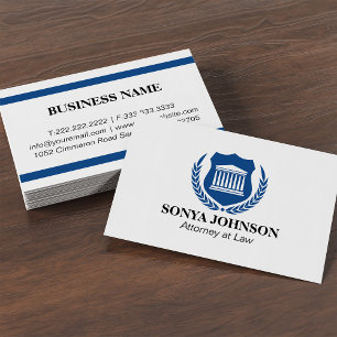 Elegant Navy Blue Professional Attorney Business Card