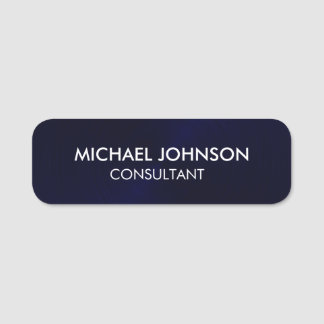Elegant Navy Blue Professional Business Name Tag