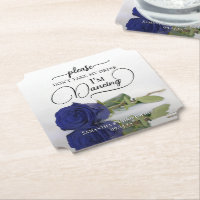 Elegant Navy Blue Rose Don't Take My Drink Wedding