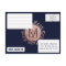 Elegant Navy Blue Rose Gold Floral RSVP Postcards