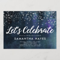 Elegant Navy Blue Silver Adult Birthday Party