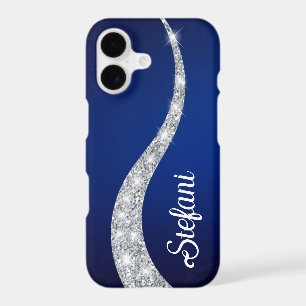 Elegant Navy blue silver faux glitter Online Store