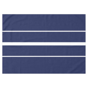 Elegant Navy Blue Slender White Racing Stripes Tablecloth