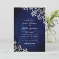 Elegant Navy Blue Snowflake Wedding