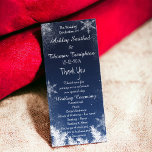 Elegant Navy Blue Snowflake Winter Wedding Program Programme<br><div class="desc">Elegant Navy Blue Branch Snowflake Winter wedding invitation collection. Perfect wedding program templates for an elegant,  modern and winter wonderland wedding theme featuring snowflakes,  falling snow,  stardust and snowy pines branches in white. Perfect for winter weddings,  Christmas and New Year's eve weddings Text fully customisable</div>