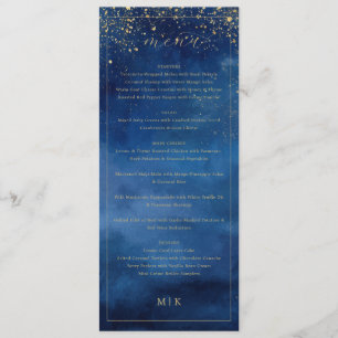 Elegant Navy Blue Typographic Wedding Menu