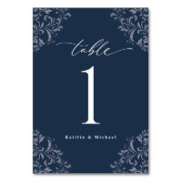 Elegant Navy Blue Vintage Classic Small Wedding Ta