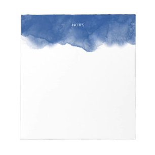 Elegant Navy Blue Watercolor Splash Personalised  Notepad