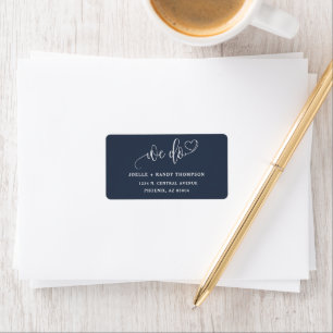 Elegant Navy Blue We Do Wedding Return Address Label