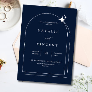 Elegant Navy Blue Wedding Celestial Arch Modern