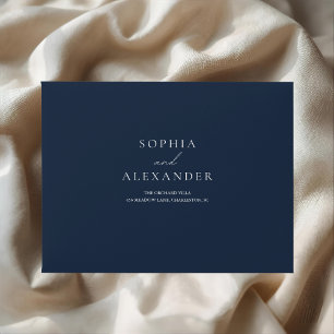Elegant Navy Blue Wedding Envelopes   Minimalist 
