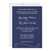 Elegant Navy Blue Wedding Invitations