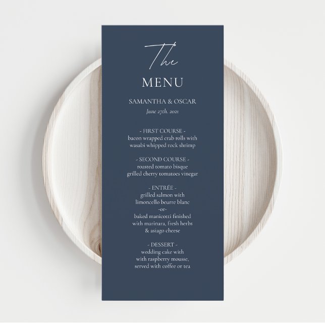 Elegant Navy Blue Wedding Menu (Creator Uploaded)