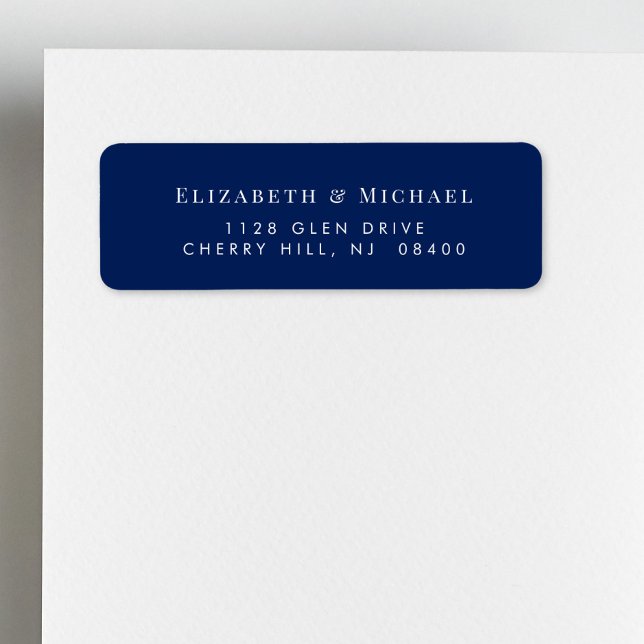 Elegant Navy Blue Wedding Return Address (Creator Uploaded)