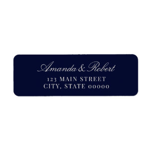 Elegant Navy Blue Wedding Return Address