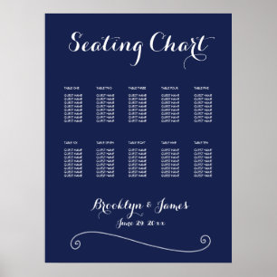 Elegant Navy Blue Wedding Seating Chart