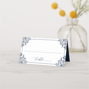 Elegant Navy Blue Wedding Vintage Classic Place Ca Card