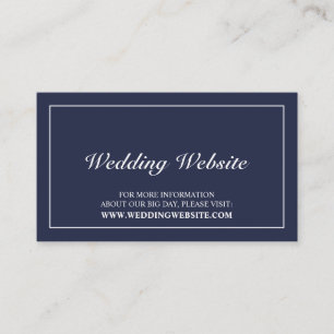 Elegant Navy Blue Wedding Website Enclosure Card