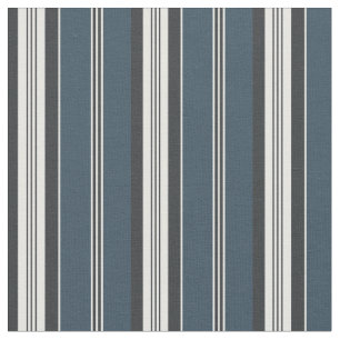 Elegant Navy Blue White French Ticking Stripe  Fabric