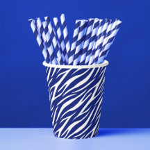 Elegant Navy Blue & White Graphic Trendy  Zebra