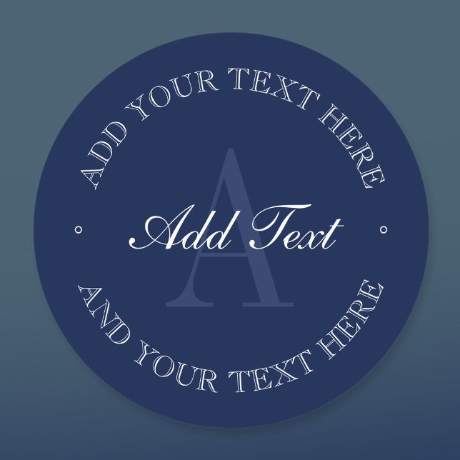 Elegant Navy Blue & White Monogram Waterproof (Creator Uploaded)