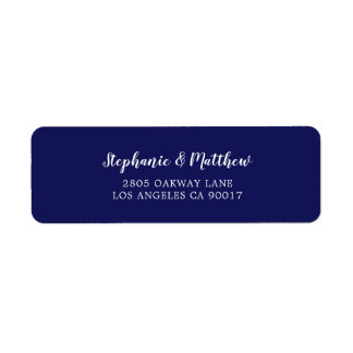 Elegant Navy Blue White Script Wedding