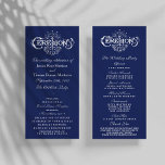 Elegant Navy Blue & White Wedding Ceremony Program Programme<br><div class="desc">Elegant Navy Blue & White Wedding Ceremony Programs.</div>