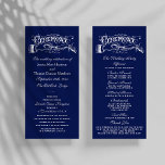 Elegant Navy Blue & White Wedding Ceremony Program Programme<br><div class="desc">Elegant Navy Blue & White Wedding Ceremony Programs.</div>