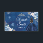 Elegant Navy Blue Winter Snowflake Mis Quince Place Card<br><div class="desc">Elegant Navy Blue Winter Snowflake Mis Quince Place Card</div>