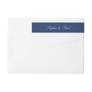Elegant Navy Blue Wraparound Return Address Label