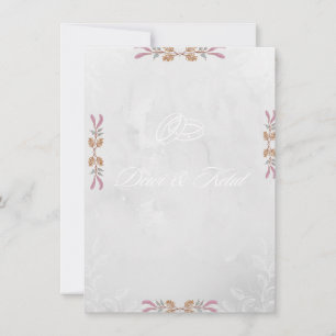Elegant Navy & Blush Floral Corner Wedding Invitat Invitation