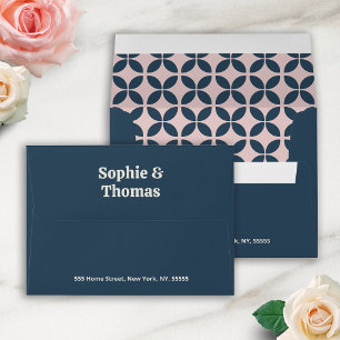 Elegant Navy & Blush Pink  Envelope