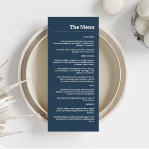 Elegant Navy & Blush Pink  Menu