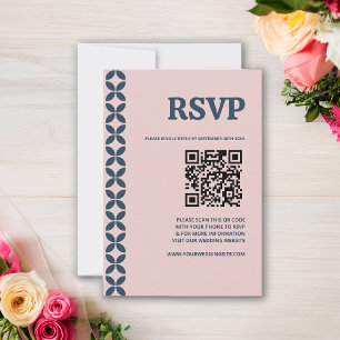 Elegant Navy & Blush Pink RSVP Card