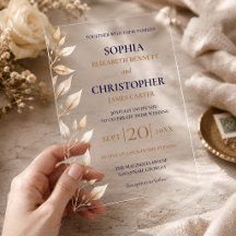 Elegant Navy Botanical Border Wedding