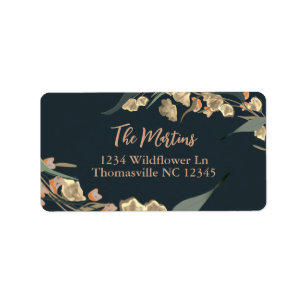 Elegant Navy Botanical Greenery Label