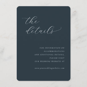 Elegant Navy Calligraphy Enclosure Card