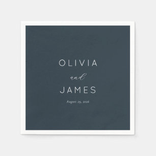 Elegant Navy Calligraphy Napkin