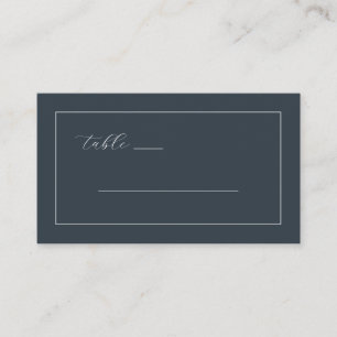 Elegant Navy Calligraphy Table Place Card