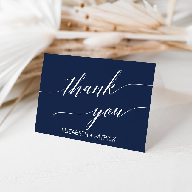 Elegant Navy Calligraphy Thank You Card (Creator Uploaded)