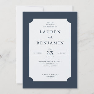 Elegant Navy Classic Invitation