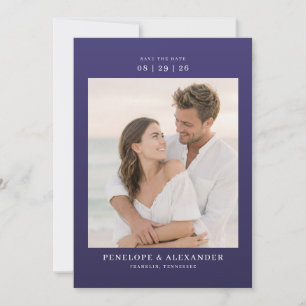 Elegant Navy Classic Photo Save The Date