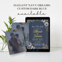 Elegant Navy Dreams: Custom Dark Blue With Photo 