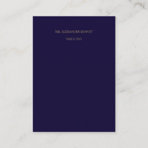 Elegant Navy Flat Place Card