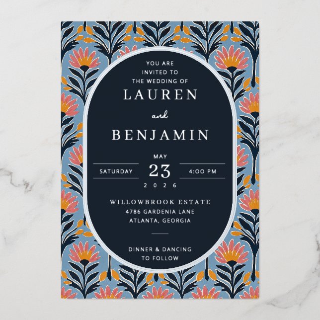 Elegant Navy Floral (Front)